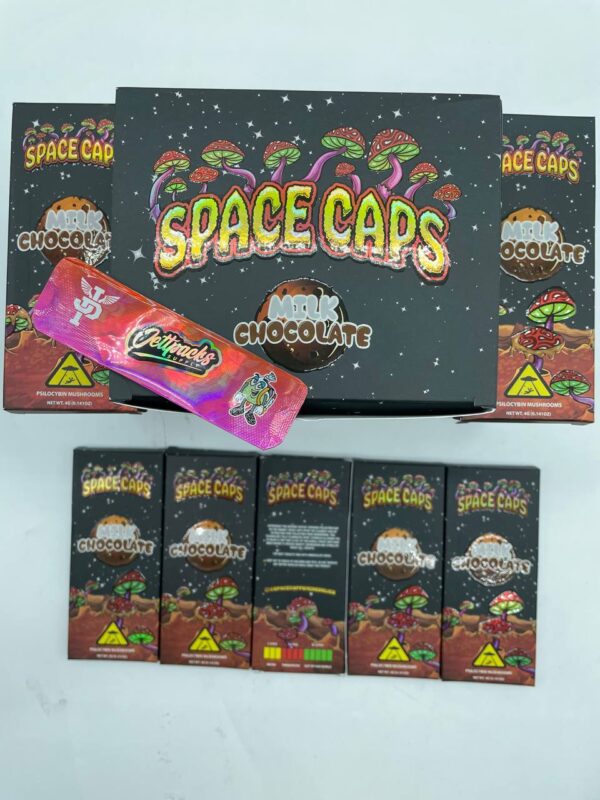 Space Caps chocolate bars – Infused with psilocybin mushrooms, offering a balanced, uplifting journey in every bite.