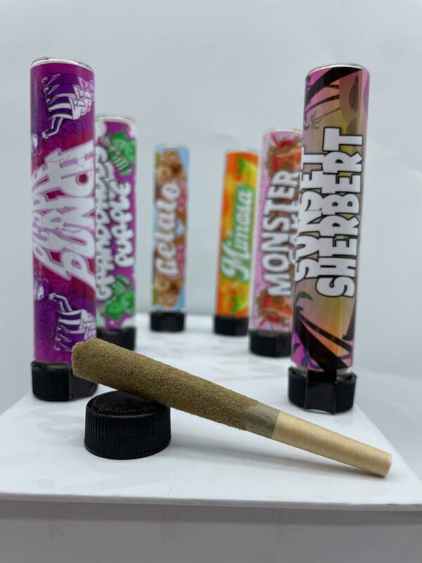 A close-up image of Bad Children Pre-Rolls in their sleek packaging, showcasing the premium cannabis and rich flavor.