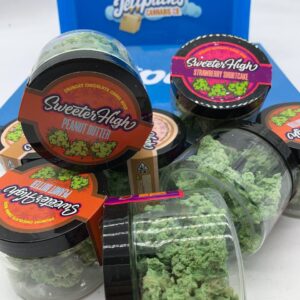 Sweeter High Chocolate Canna Nugs infused with 350mg THC, available in various flavors for a delicious cannabis experience.